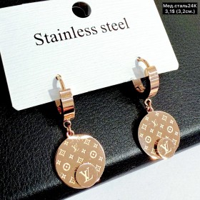 Сережки мед.сталь24К 10517 (3.2)